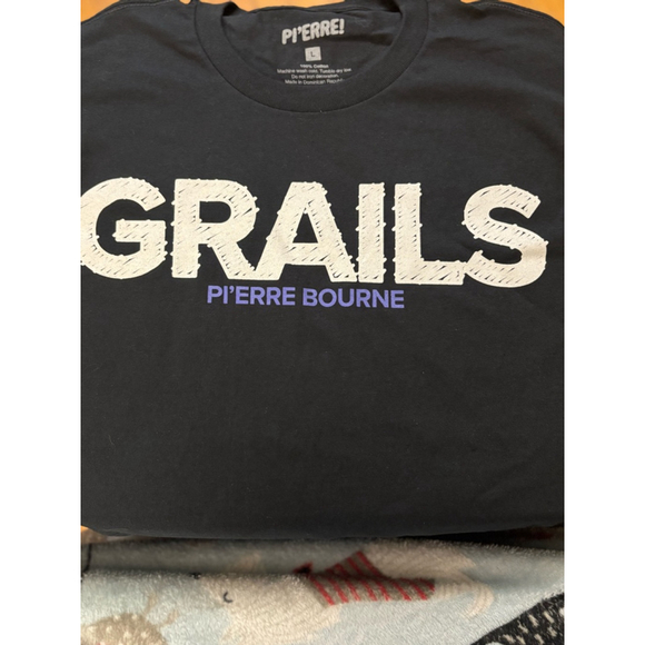 Pi'erre Bourne Black Graphic T-Shirt Size L - Picture 1 of 3